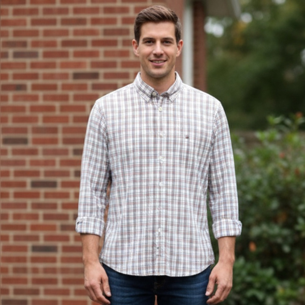 Tommy Hilfiger Men’s Button Down Plaid Shirt XXL NWT New